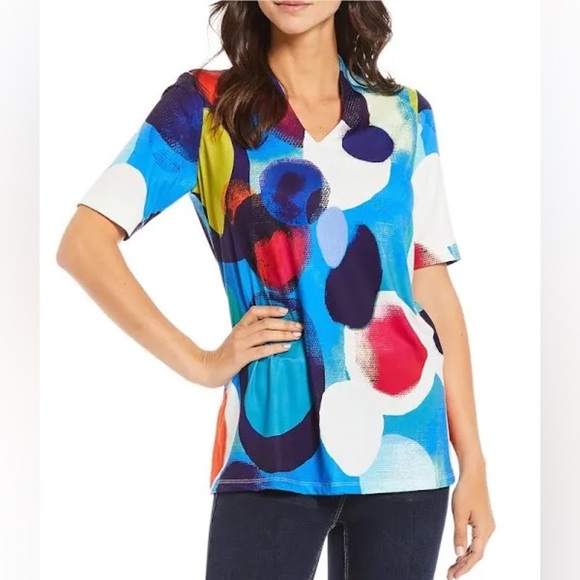 Women’s NWT Ali Miles Short sleeved Shirt Size Large - Picture 1 of 9